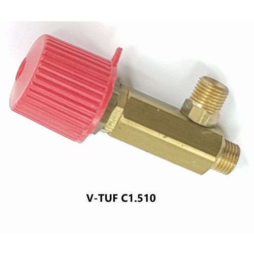 STEAM VALVE - WITH RED KNOB 1/4M x 1/4M - C1.510