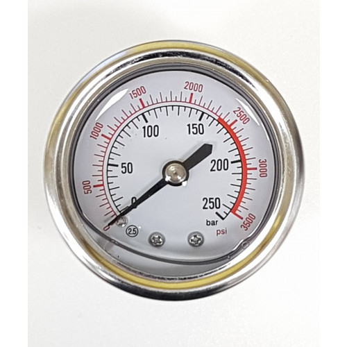 PRESSURE GAUGE - 52mm 0 to 250 BAR 1/4M BACK ENTRY STAINLESS STEEL BODY - C6.124