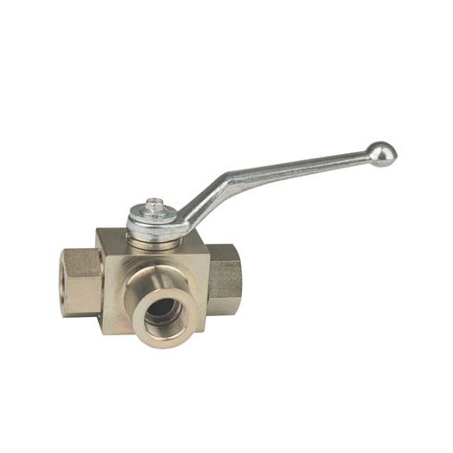 HIGH PRESSURE '3 WAY' BALL VALVE ZINC PLAT 3/8FFF - C7.0383