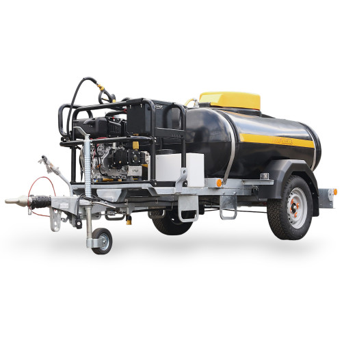 V-TUF DELUGE1125HWTGB110ES 13HP 3000psi, 200bar, 21L/min HONDA Petrol 1125 ltr Highway Trailer Bowser Pressure Washer (Electric Key Start)