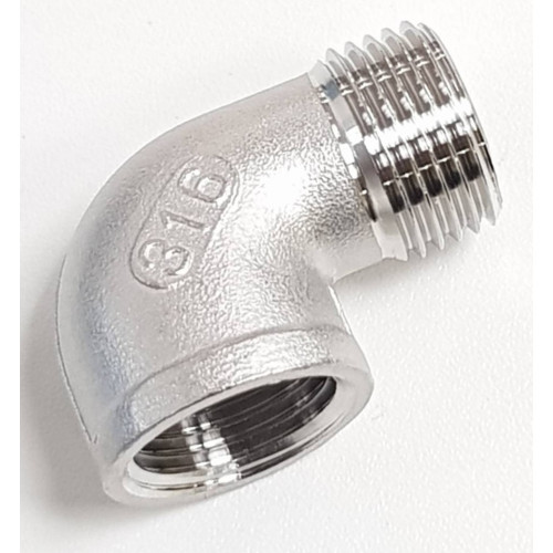 BSP STAINLESS ELBOW 90Âº 1/2"F X 1/2"M - EGS/FB8/MB8