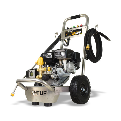 V-TUF GB065SSE 200BAR 12L/MIN HONDA 6.5HP Pressure Washer, Gearbox Pump - Stainless Steel Frame & Electric Start