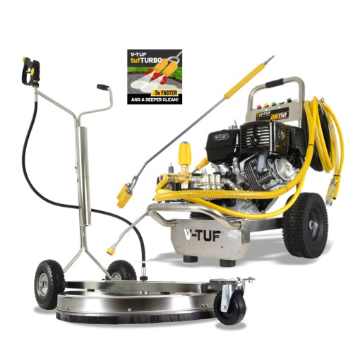 V-TUF GB110 Industrial 13HP Gearbox Driven Honda Petrol Pressure Washer - 3000psi, 200Bar, 21L/min & 30" V-TUF tufTURBO750 XL 750mm SURFACE CLEANER