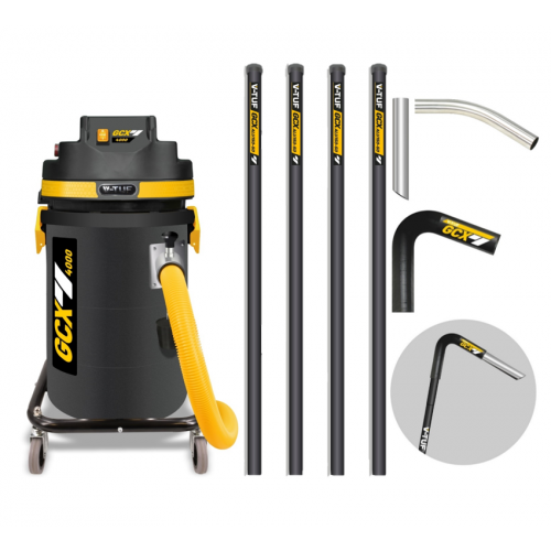 V-TUF GCX4000 1.75KW 37L WET & DRY Industrial Powerful Vacuum Cleaner - Side Entry & Cyclone Tech (240V) + 20FT GCX ALU GUTTER CLEANING KIT