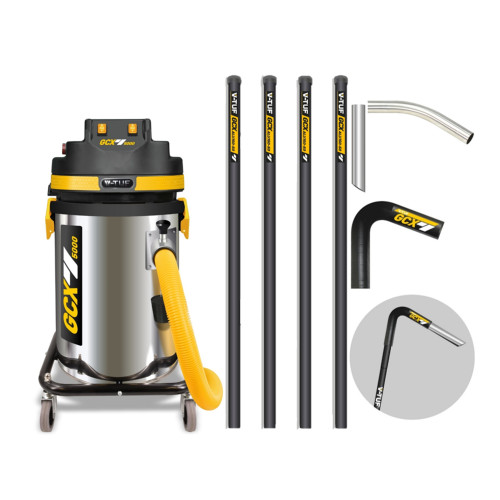 V-TUF GCX5000 3.5KW 50L WET & DRY Industrial Powerful Vacuum Cleaner - Side Entry & Cyclone Tech (240V) - 20FT GCX ALU GUTTER CLEANING KIT