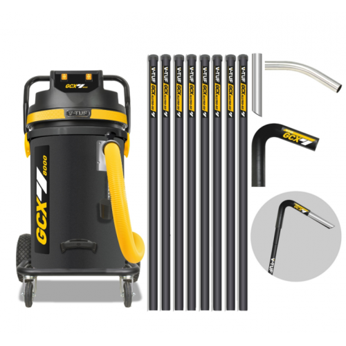 V-TUF GCX8000 3.5KW 80L WET & DRY  Industrial Powerful Vacuum Cleaner - Side Entry & Cyclone Tech (240V) + 40FT GCX ALU GUTTER CLEANING KIT