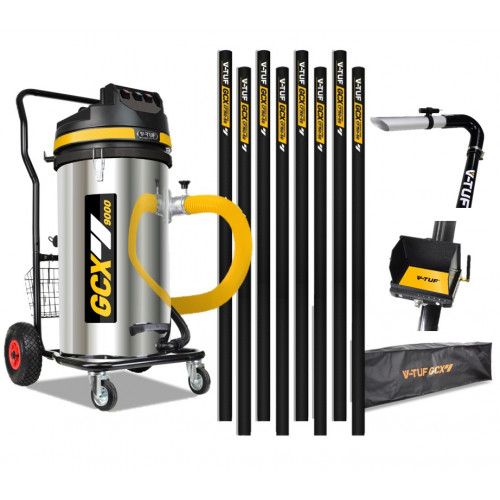 V-TUF 3.5KW 100L XTRA LARGE & RUGGED Industrial Powerful Vacuum Cleaner + 20FT GCX PRO GUTTER KIT, CAMERA & BAG