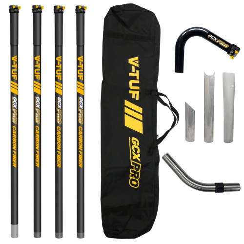V-TUF GCX HIGH LEVEL GUTTER KIT - CARBON FIBRE 20ft (6M) REACH 50MM POLES - FITS GCX SIDE INLET MACHINES