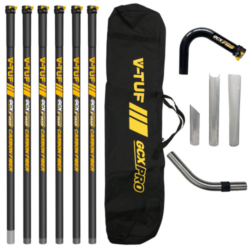 V-TUF GCX HIGH LEVEL 30ft GUTTER KIT - CARBON FIBRE 30ft (9M) REACH 50MM POLES - FITS GCX SIDE INLET MACHINES