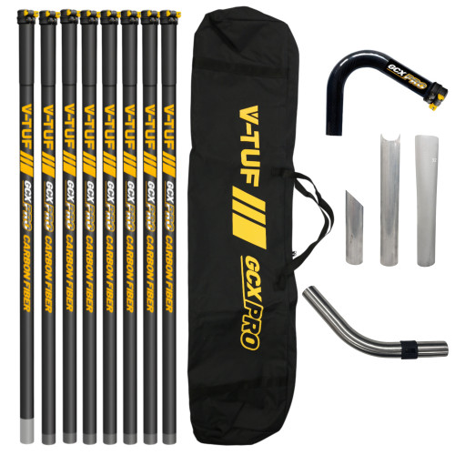 V-TUF GCX HIGH LEVEL GUTTER KIT - CARBON FIBRE 40ft (12M) REACH 50MM POLES - FITS GCX SIDE INLET MACHINES