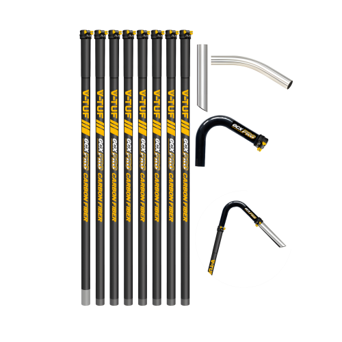 V-TUF GCX HIGH LEVEL GUTTER KIT - CARBON FIBRE 40ft (12M) REACH 50MM POLES - FITS GCX SIDE INLET MACHINES