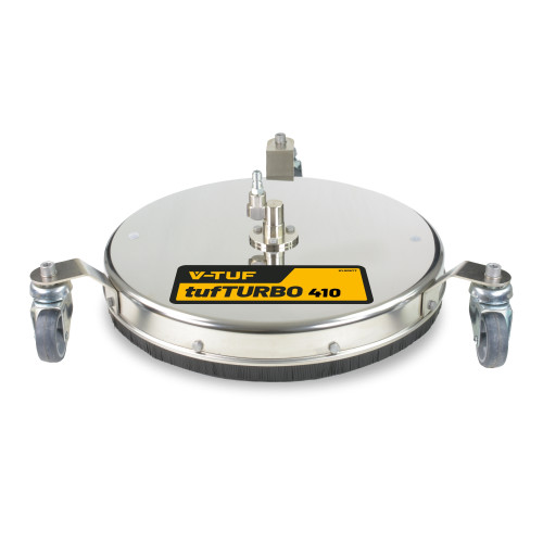 SURFACE CLEANER - V-TUF tufTURBO410 - 16" (410mm) 275BAR 150&Acirc;&deg;c STAINLESS STEEL - 3 CASTOR WHEELS - SWIVEL SSQ MALE - H1.005TT