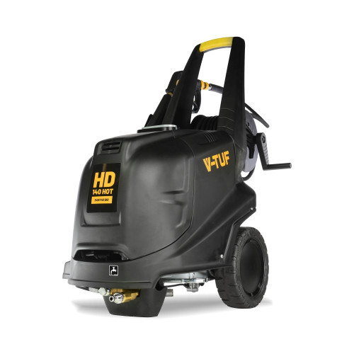 V-TUF HD140HOT 240v Hot Water Professional Mobile Pressure Washer - 2000psi, 140Bar, 8L/min (with hose reel)