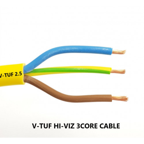 CABLE 3 CORE V-TUF PVC 2.5 YELLOW (per meter) - I3.325YEL-1M