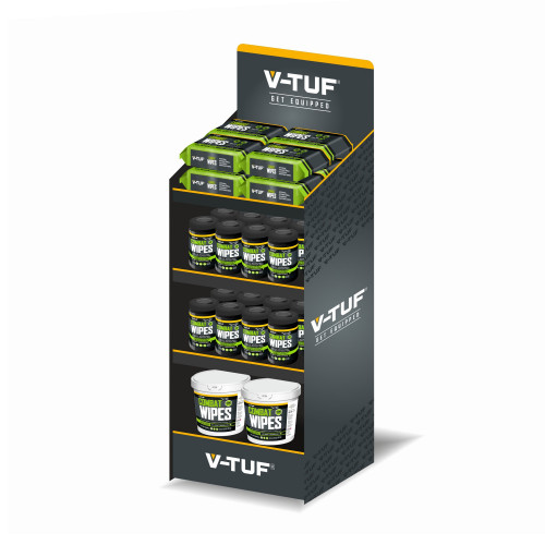 V-TUF Combat Wipes Retail Display Stand - COMBAT WIPES - MULTIPURPOSE CLEANING WIPES