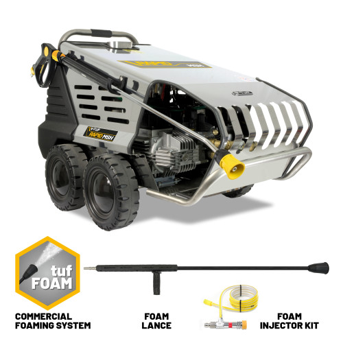 V-TUF RAPIDMSH240F Professional Hot Water Industrial Mobile  Pressure Washer with COMMERCIAL FOAM SYSTEM