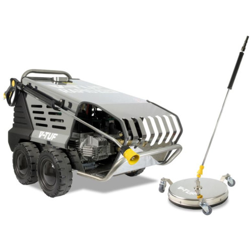 V-TUF RAPIDMSH240v Professional Hot Water Industrial Mobile  Pressure Washer - 120Bar, 9L/min & 410mm tufTURBO SURFACE CLEANER