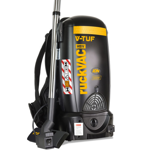V-TUF RUCKVAC-ION HSV 300W Cordless M-Class Rated Backpack Vacuum Cleaner - with Lung Safe Hepa Filtration (Battery Operated)