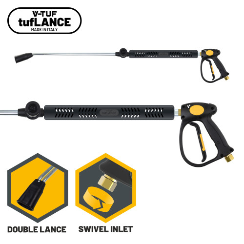 tufGUN310 V-TUF 280 SWIVEL GUN, DOUBLE LANCE WITH SIDE HANDLE + JETS