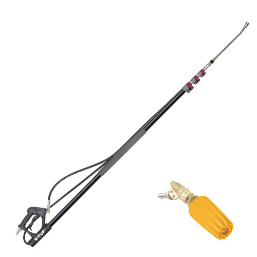 EXTENDABLE LANCE - V-TUF 2.5 TO 8 METRES - COMES WITH BELT, GUTTER & ROOF CLEANING ATTACHMENTS 400BAR 150°C