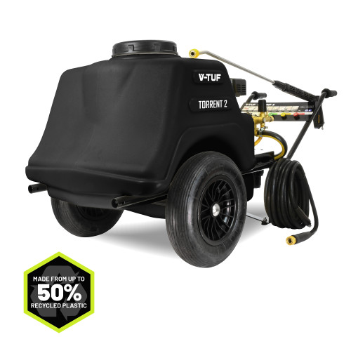 V-TUF 240B TORRENT 2 - 240v Industrial Mobile Electric Bowser Pressure Washer - 1450psi, 100Bar, 12L/min