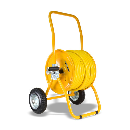  MANUAL WIND - HOSE REEL TROLLEY FITTED WITH 50m 1/2