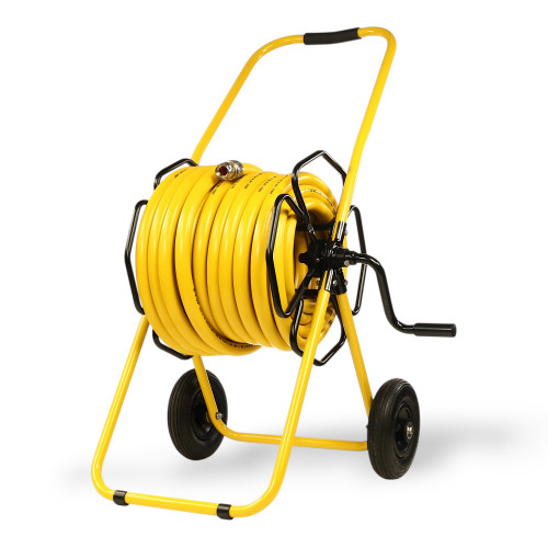 MANUAL WIND - HOSE REEL TROLLEY FITTED WITH 50m 1/2 Hose