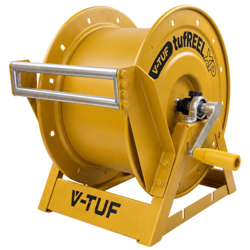 V-TUF tufREEL XP 100m 3/8" High Pressure A-Frame Manual Wind Hose Reel - Powder Coated