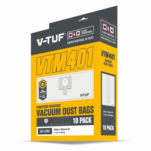 V-TUF Dust Bags to Fit V-TUF For STACKVACHSV & MIGHTYXLHSV - Pack of 10No