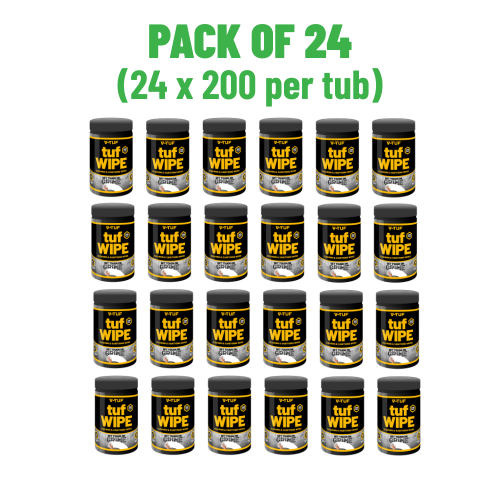 V-TUF COMBAT WIPES AntiViral AntiBacterial Hand & Surface Cleaning Disinfectant Wipes - 200 per Tub - BOX of 24 Tubs