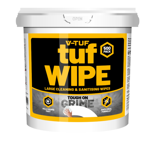 V-TUF COMBAT WIPES AntiViral AntiBacterial Hand & Surface Cleaning Disinfectant Wipes - 500  per Tub