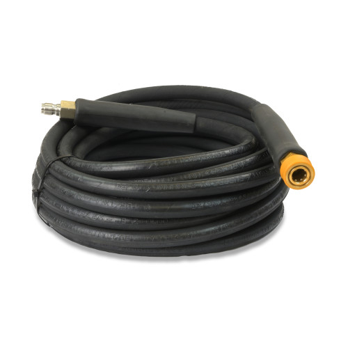 15m 1 WIRE, 3/8" 155°C  V-TUF BLACK JETWASH 10M  with DURAKLIX MSQ HD FEMALE COUPLER & STAINLESS STEEL MALE