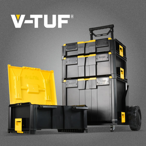 STACKPACK BARROW WITH 4 STACKPACK BOXES - V-TUF STORAGE BOX SYSTEM STARTER KIT 2