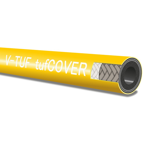 2 WIRE, 3/8" V-TUF tufCOVER JETWASH HOSE YELLOW - DN10 (Per metre)