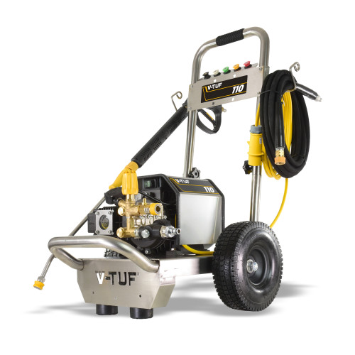 V-TUF 110 - 110v Compact, Industrial, Mobile Electric Site Pressure Washer - 1450psi, 100Bar, 12L/min