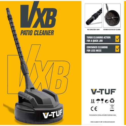 SURFACE CLEANER - 11" 280mm V-TUF VXB PATIO CLEANER with DEEP CLEAN JETS for the V Range of PRESSURE WASHER - VXB