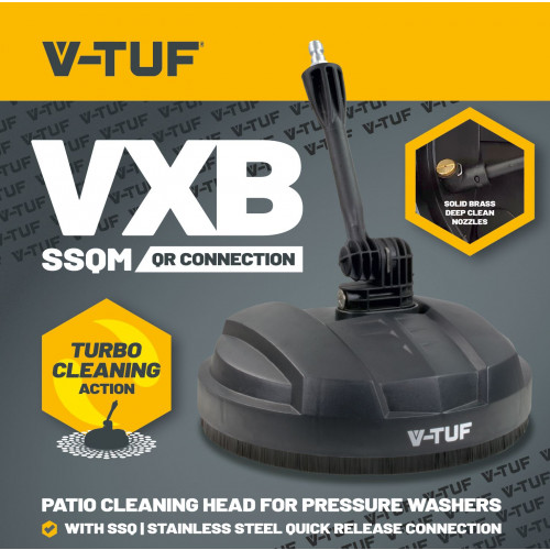 SURFACE CLEANER - 9" V-TUF VXB-SSQ PATIO CLEANER with DEEP CLEAN JETS fits V3 & V5 PRESSURE WASHER