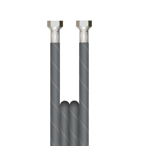 3000mm 2w 3/8 BLACK V-TUF HOSE 3/8F 90deg Swept (12o'c) x 3/8F 90 swept (9o'c) no cuffs