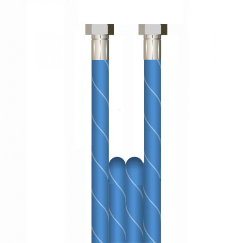 60m 1 WIRE, 3/8" 155°C  V-TUF BLUE JETWASH with 3/8"F x 3/8"F BSP NO CUFFS