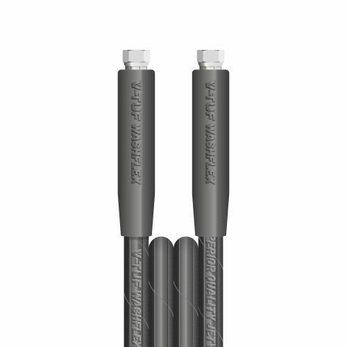 10m 2w 3/8 BLACK V-TUF HOSE 3/8F x 3/8F Cuffs