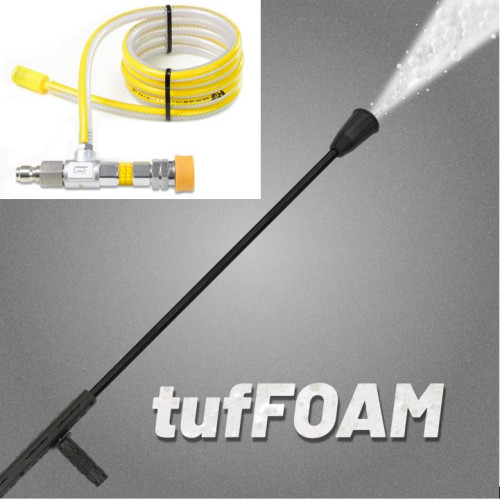 V-TUF 1000mm FOAM LANCE WITH KTQ INLET & YELLOW FOAM INJECTOR KIT WITH MSQ FITTINGS (8-10 Lpm)