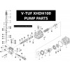 PUMP - V-TUF PROFESSIONAL XHDH100 190BAR 12L/MIN 3/4" HOLLOW SHAFT - WOBBLE PLATE - XHDH100