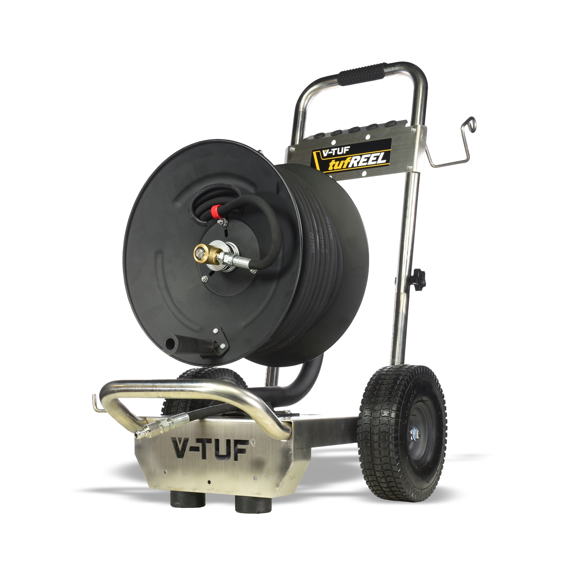 50FT Retractable Pressure Washer Hose Reel - 4000 PSI Heavy Duty Steel For Water/Oil/Air